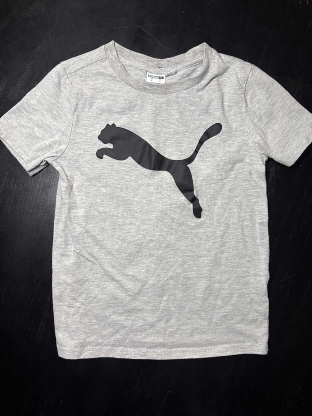 Puma Light Gray Tee with Black Puma Cat Logo